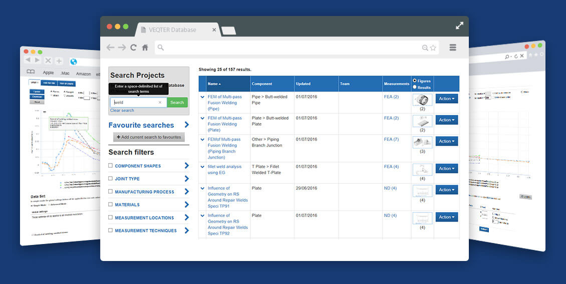 Residual Stress Database - Search Projects screenshot